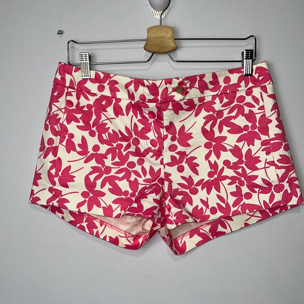 J Crew Stretch chino shorts - Pink flower pattern